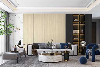 天津轻奢风格-客厅
